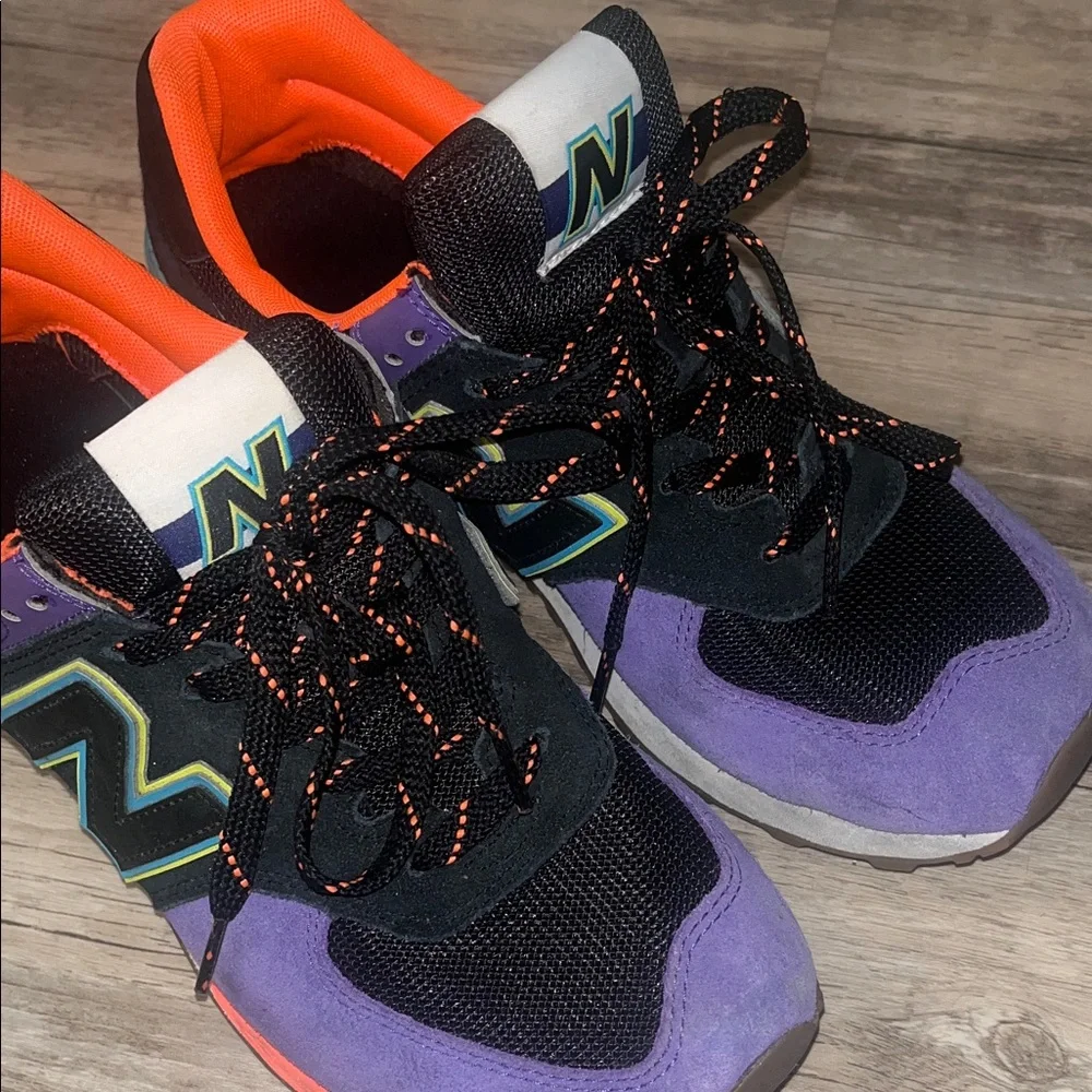 New Balance Men’s Black, Purple & Orange Athletic Sneakers